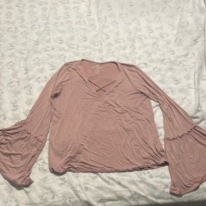 Pink bell sleeve blouse